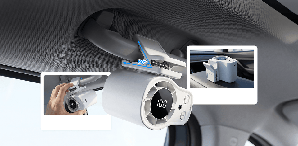 🌀💨 Ventilateur Turbo Portable pour Voiture — Écran LED