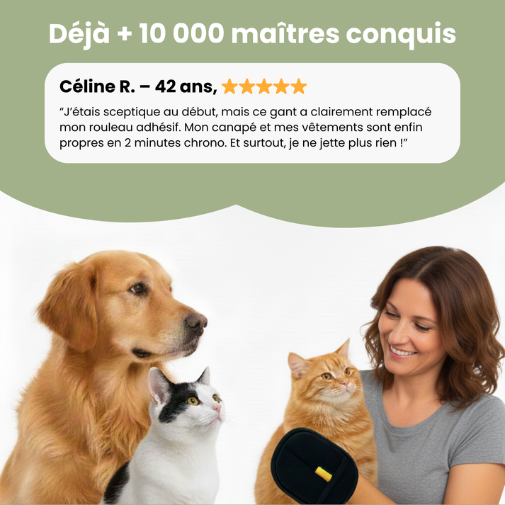 FureFree™ – Gant Anti-Poils Réutilisable & Écologique