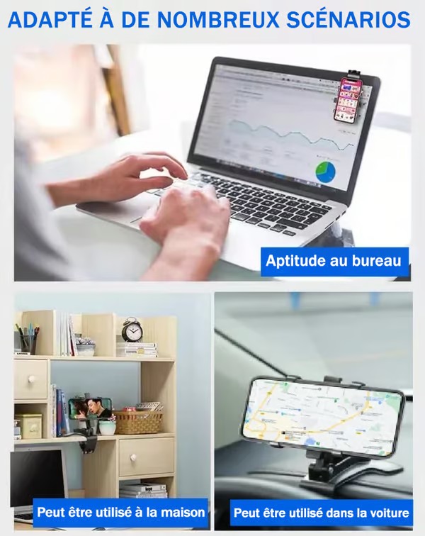 👍2024 Véritable mise à niveau🔥Support de téléphone portable multifonction pour tableau de bord de voiture