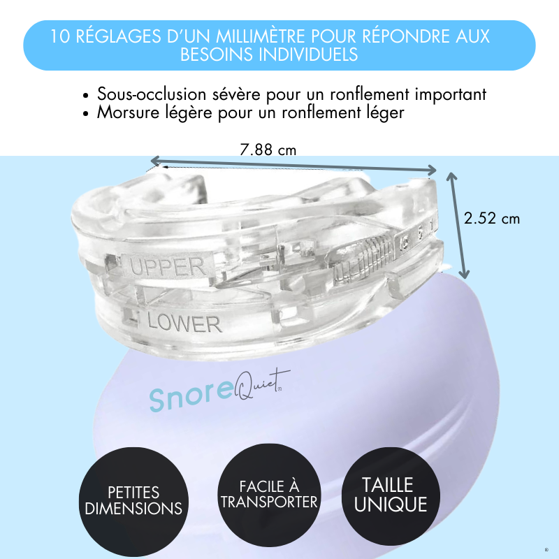 SnoreQuiet™ Fini le ronflement