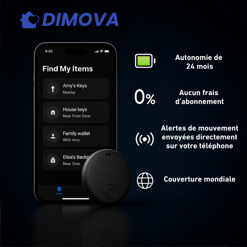 GP90 - Tracker GPS précis sans abonnement (Android/Apple)