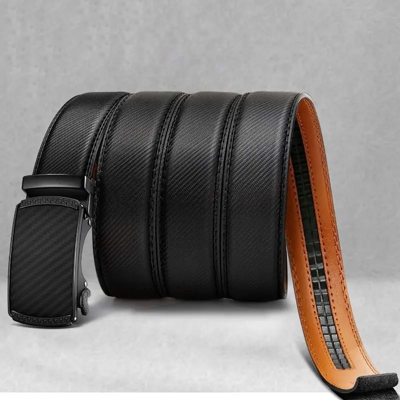 🔥Ceinture à cliquet en cuir avec boucle réglable