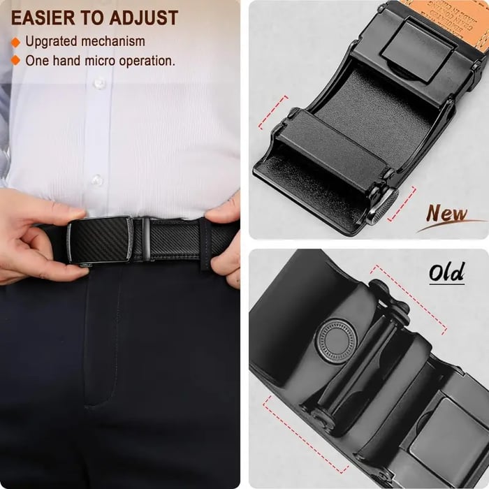 🔥Ceinture à cliquet en cuir avec boucle réglable