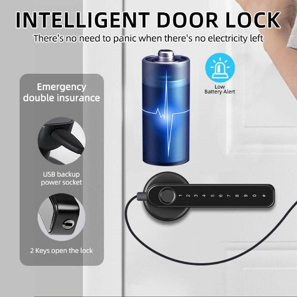 Poignée de déverrouillage de porte à empreinte digitale