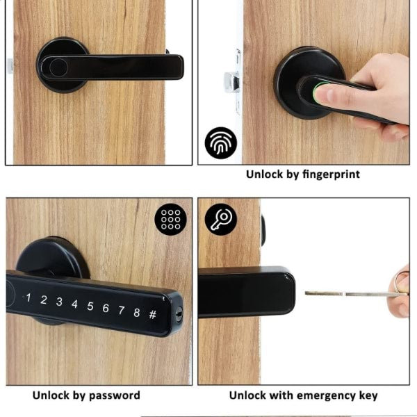 Poignée de déverrouillage de porte à empreinte digitale