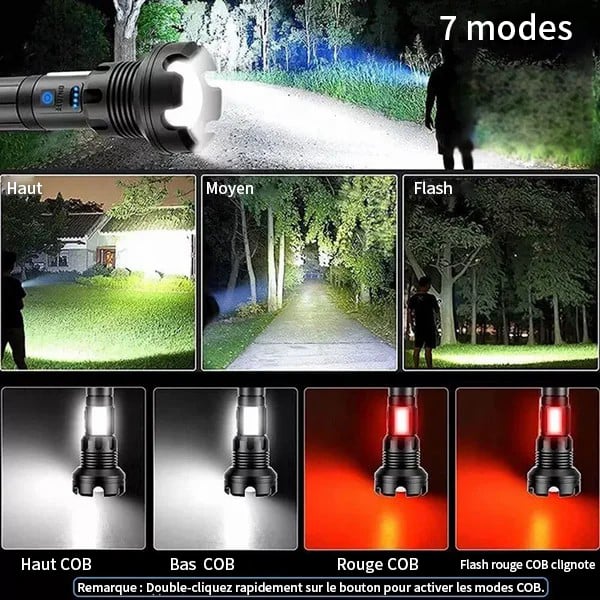 🔦Lampe de poche laser tactique LED rechargeable