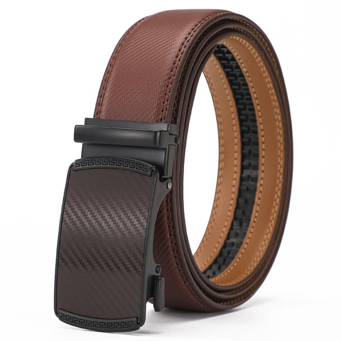 🔥Ceinture à cliquet en cuir avec boucle réglable
